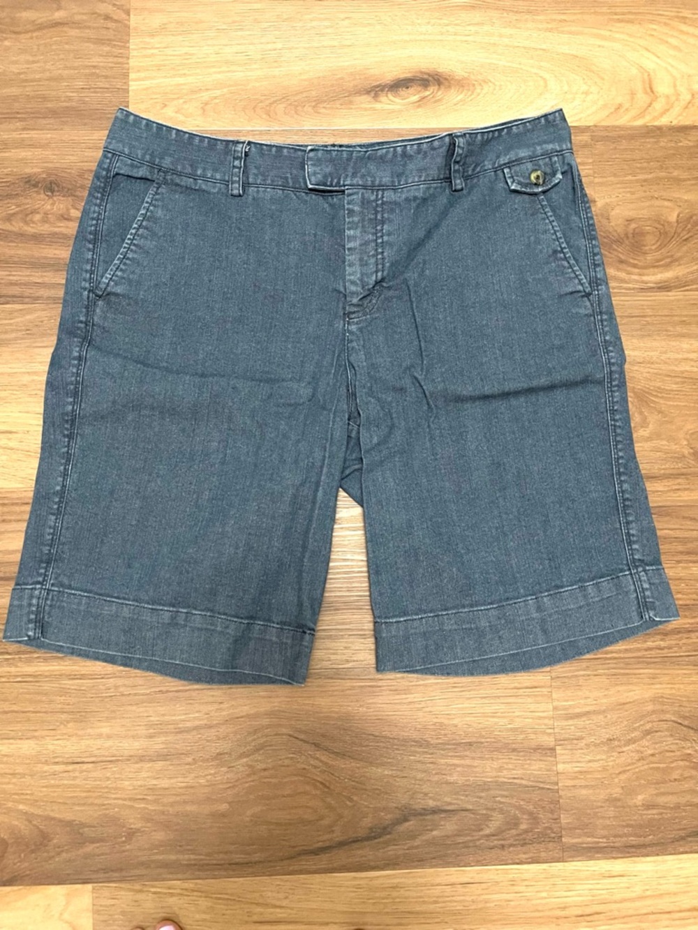 Dockers Women’s Flat-Front Denim  Shorts in Dark Blue
